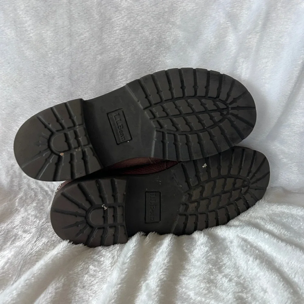 L.L. Bean Penny Loafers Mens 8.5 D Brown Leather Lug Sole Preppy Classic
